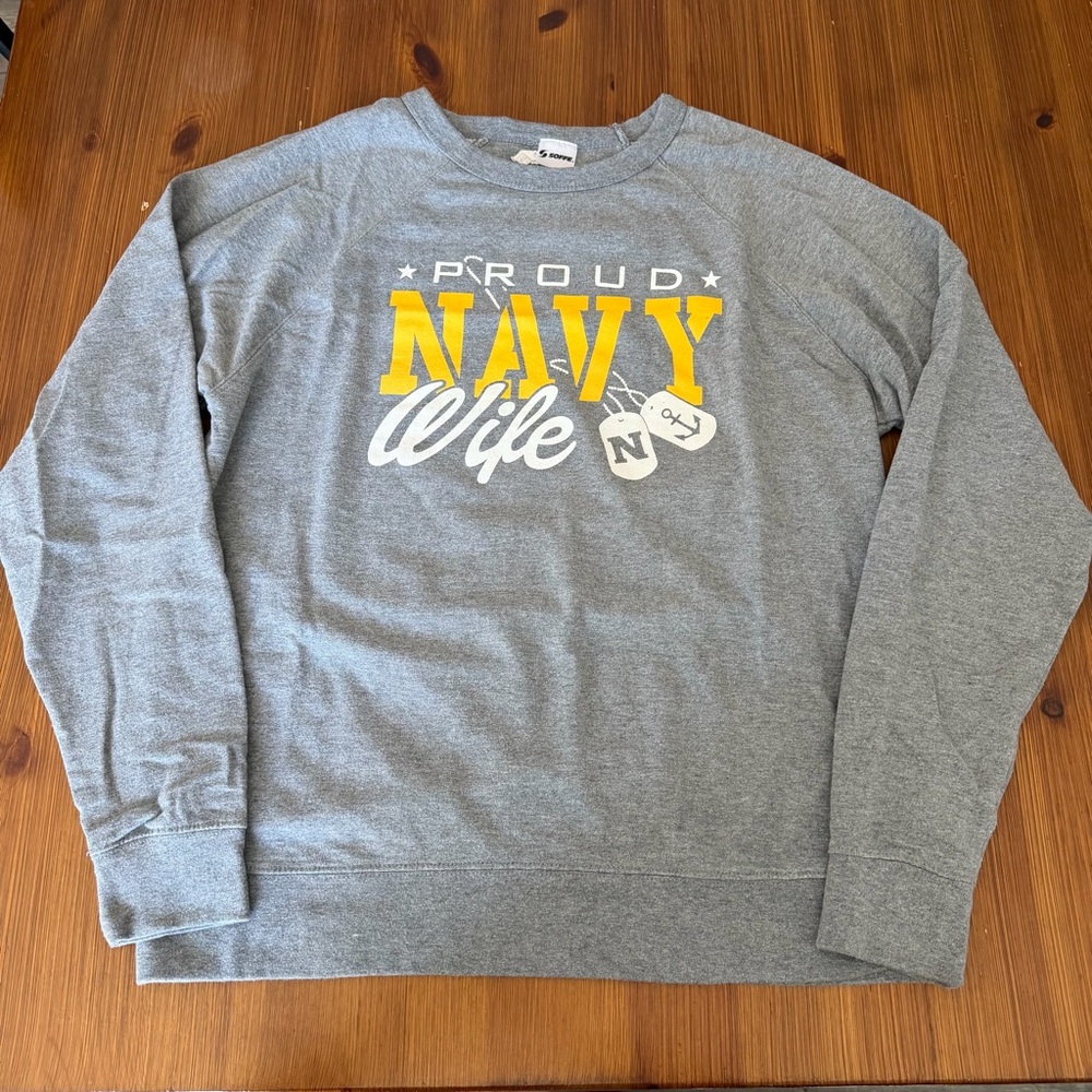 Soffe “Proud Navy Wife” Grey Sweatshirt - XL